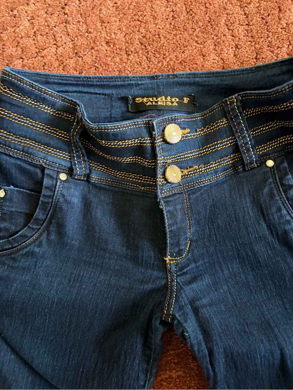 Studio F Original Colombian Jeans Dark Blue Low Rise Real Butt Lifting Jeans